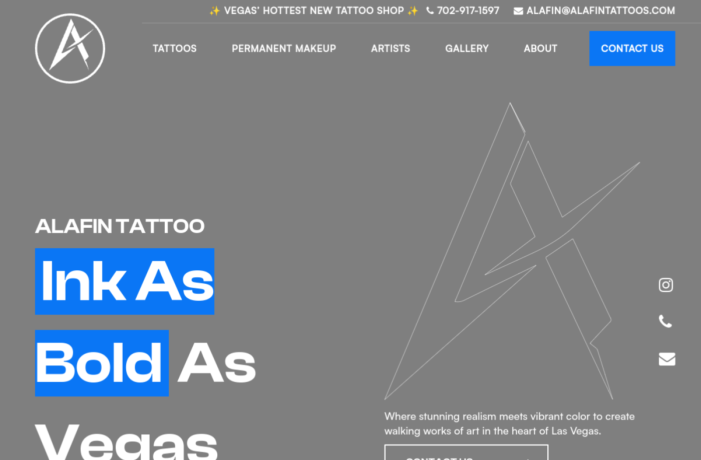 Alafin Tattoos website preview