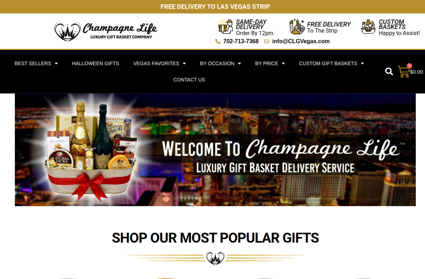 Champagne Life Gifts website preview