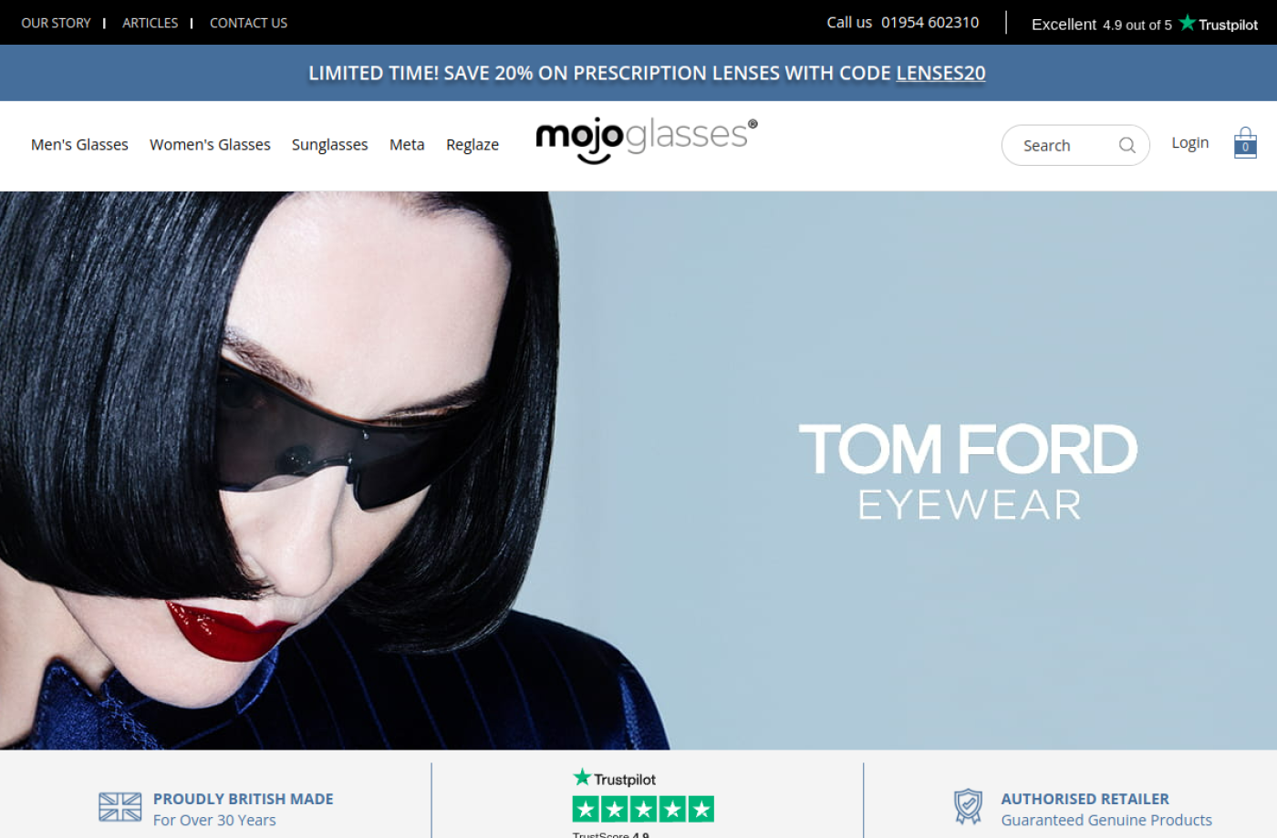 Mojo Glasses website preview
